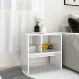 NNEVL Side Table High Gloss White 50x30x50 cm Chipboard