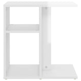 NNEVL Side Table High Gloss White 50x30x50 cm Chipboard