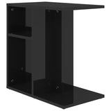 NNEVL Side Table High Gloss Black 50x30x50 cm Chipboard