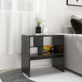 NNEVL Side Table High Gloss Black 50x30x50 cm Chipboard