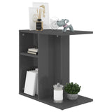NNEVL Side Table High Gloss Grey 50x30x50 cm Chipboard