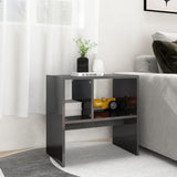 NNEVL Side Table High Gloss Grey 50x30x50 cm Chipboard
