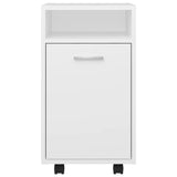 NNEVL Side Cabinet with Wheels White 33x38x60 cm Chipboard