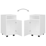 NNEVL Side Cabinet with Wheels White 33x38x60 cm Chipboard