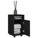 NNEVL Side Cabinet with Wheels Black 33x38x60 cm Chipboard