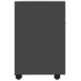 NNEVL Side Cabinet with Wheels Grey 33x38x60 cm Chipboard