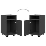 NNEVL Side Cabinet with Wheels Grey 33x38x60 cm Chipboard
