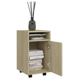 NNEVL Side Cabinet with Wheels Sonoma Oak 33x38x60 cm Chipboard