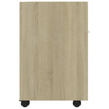NNEVL Side Cabinet with Wheels Sonoma Oak 33x38x60 cm Chipboard