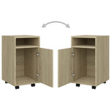 NNEVL Side Cabinet with Wheels Sonoma Oak 33x38x60 cm Chipboard