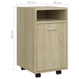 NNEVL Side Cabinet with Wheels Sonoma Oak 33x38x60 cm Chipboard