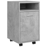 NNEVL Side Cabinet with Wheels Concrete Grey 33x38x60 cm Chipboard