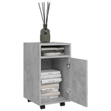 NNEVL Side Cabinet with Wheels Concrete Grey 33x38x60 cm Chipboard