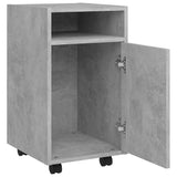 NNEVL Side Cabinet with Wheels Concrete Grey 33x38x60 cm Chipboard