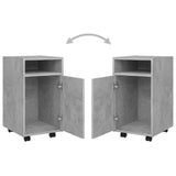 NNEVL Side Cabinet with Wheels Concrete Grey 33x38x60 cm Chipboard