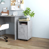 NNEVL Side Cabinet with Wheels Concrete Grey 33x38x60 cm Chipboard