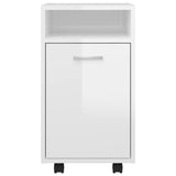 NNEVL Side Cabinet with Wheels High Gloss White 33x38x60 cm Chipboard