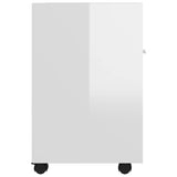 NNEVL Side Cabinet with Wheels High Gloss White 33x38x60 cm Chipboard