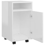 NNEVL Side Cabinet with Wheels High Gloss White 33x38x60 cm Chipboard