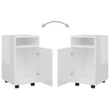 NNEVL Side Cabinet with Wheels High Gloss White 33x38x60 cm Chipboard
