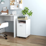 NNEVL Side Cabinet with Wheels High Gloss White 33x38x60 cm Chipboard
