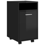 NNEVL Side Cabinet with Wheels High Gloss Black 33x38x60 cm Chipboard