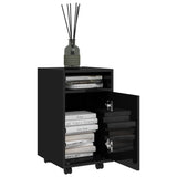 NNEVL Side Cabinet with Wheels High Gloss Black 33x38x60 cm Chipboard