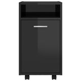 NNEVL Side Cabinet with Wheels High Gloss Black 33x38x60 cm Chipboard