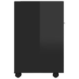 NNEVL Side Cabinet with Wheels High Gloss Black 33x38x60 cm Chipboard