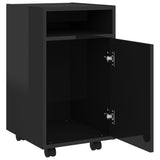 NNEVL Side Cabinet with Wheels High Gloss Black 33x38x60 cm Chipboard