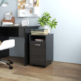NNEVL Side Cabinet with Wheels High Gloss Black 33x38x60 cm Chipboard