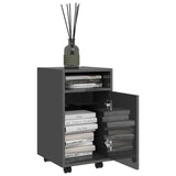 NNEVL Side Cabinet with Wheels High Gloss Grey 33x38x60 cm Chipboard
