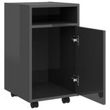 NNEVL Side Cabinet with Wheels High Gloss Grey 33x38x60 cm Chipboard