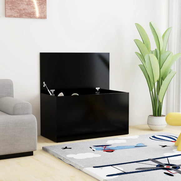 NNEVL Storage Chest Black 84x42x46 cm Engineered Wood