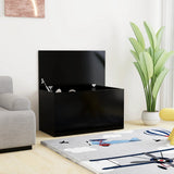 NNEVL Storage Chest Black 84x42x46 cm Engineered Wood
