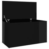 NNEVL Storage Chest High Gloss Black 84x42x46 cm Engineered Wood