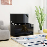NNEVL Storage Chest High Gloss Black 84x42x46 cm Engineered Wood
