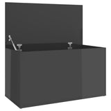 NNEVL Storage Chest High Gloss Grey 84x42x46 cm Engineered Wood