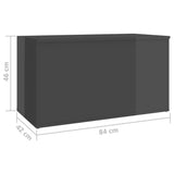 NNEVL Storage Chest High Gloss Grey 84x42x46 cm Engineered Wood