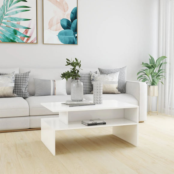 NNEVL Coffee Table White 90x60x42.5 cm Chipboard