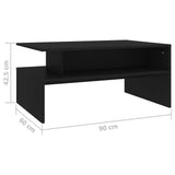 NNEVL Coffee Table Black 90x60x42.5 cm Chipboard