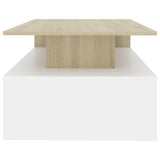 NNEVL Coffee Table White and Sonoma Oak 90x60x42.5cm Chipboard