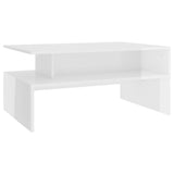NNEVL Coffee Table High Gloss White 90x60x42.5 cm Chipboard