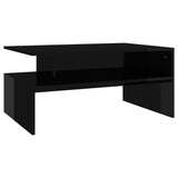 NNEVL Coffee Table High Gloss Black 90x60x42.5 cm Chipboard