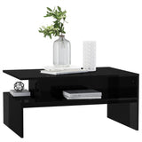 NNEVL Coffee Table High Gloss Black 90x60x42.5 cm Chipboard