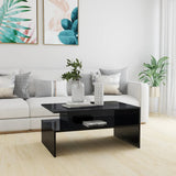 NNEVL Coffee Table High Gloss Black 90x60x42.5 cm Chipboard