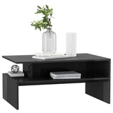 NNEVL Coffee Table High Gloss Grey 90x60x42.5 cm Chipboard