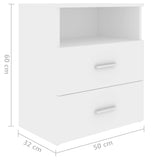 NNEVL Bed Cabinet White 50x32x60 cm
