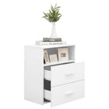 NNEVL Bed Cabinets 2 pcs White 50x32x60 cm