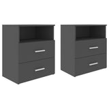 NNEVL Bed Cabinets 2 pcs Grey 50x32x60 cm